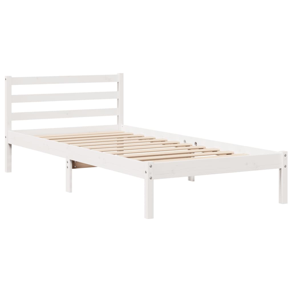 Bedframe met hoofdeinde 100x200 cm massief grenenhout wit Bedden & bedframes | Creëer jouw Trendy Thuis | Gratis bezorgd & Retour | Trendy.nl