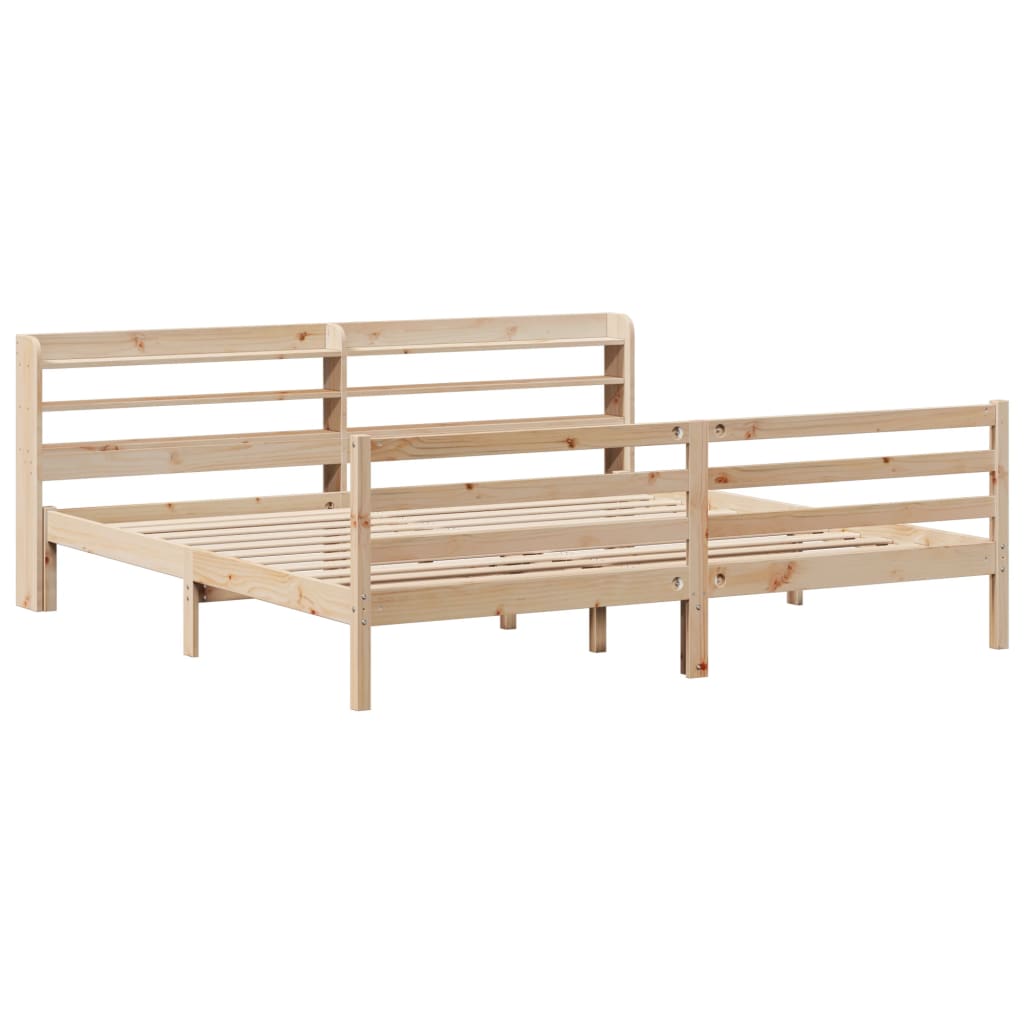 Bedframe met hoofdbord massief grenenhout 180x200 cm Bedden & bedframes | Creëer jouw Trendy Thuis | Gratis bezorgd & Retour | Trendy.nl