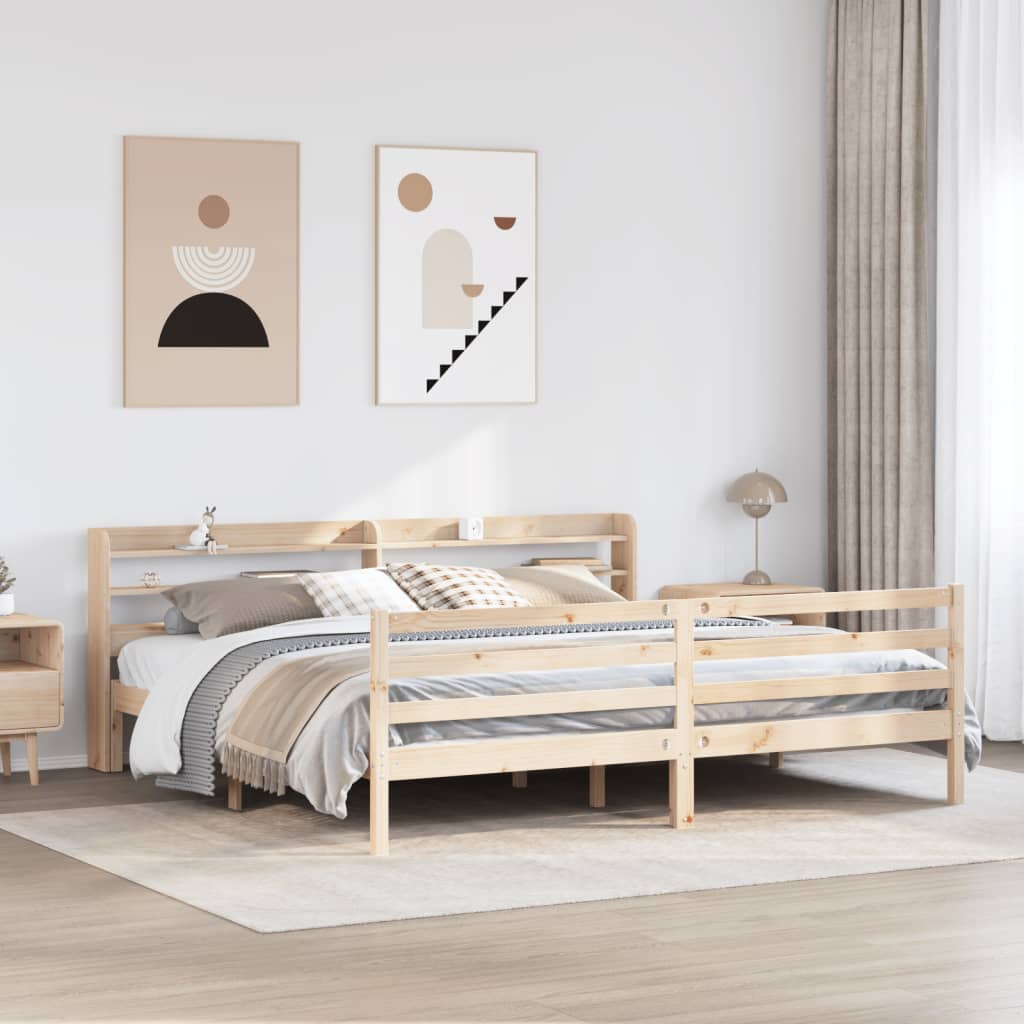 Bedframe met hoofdbord massief grenenhout 180x200 cm Bedden & bedframes | Creëer jouw Trendy Thuis | Gratis bezorgd & Retour | Trendy.nl