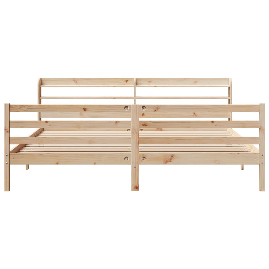 Bedframe met hoofdbord massief grenenhout 180x200 cm Bedden & bedframes | Creëer jouw Trendy Thuis | Gratis bezorgd & Retour | Trendy.nl