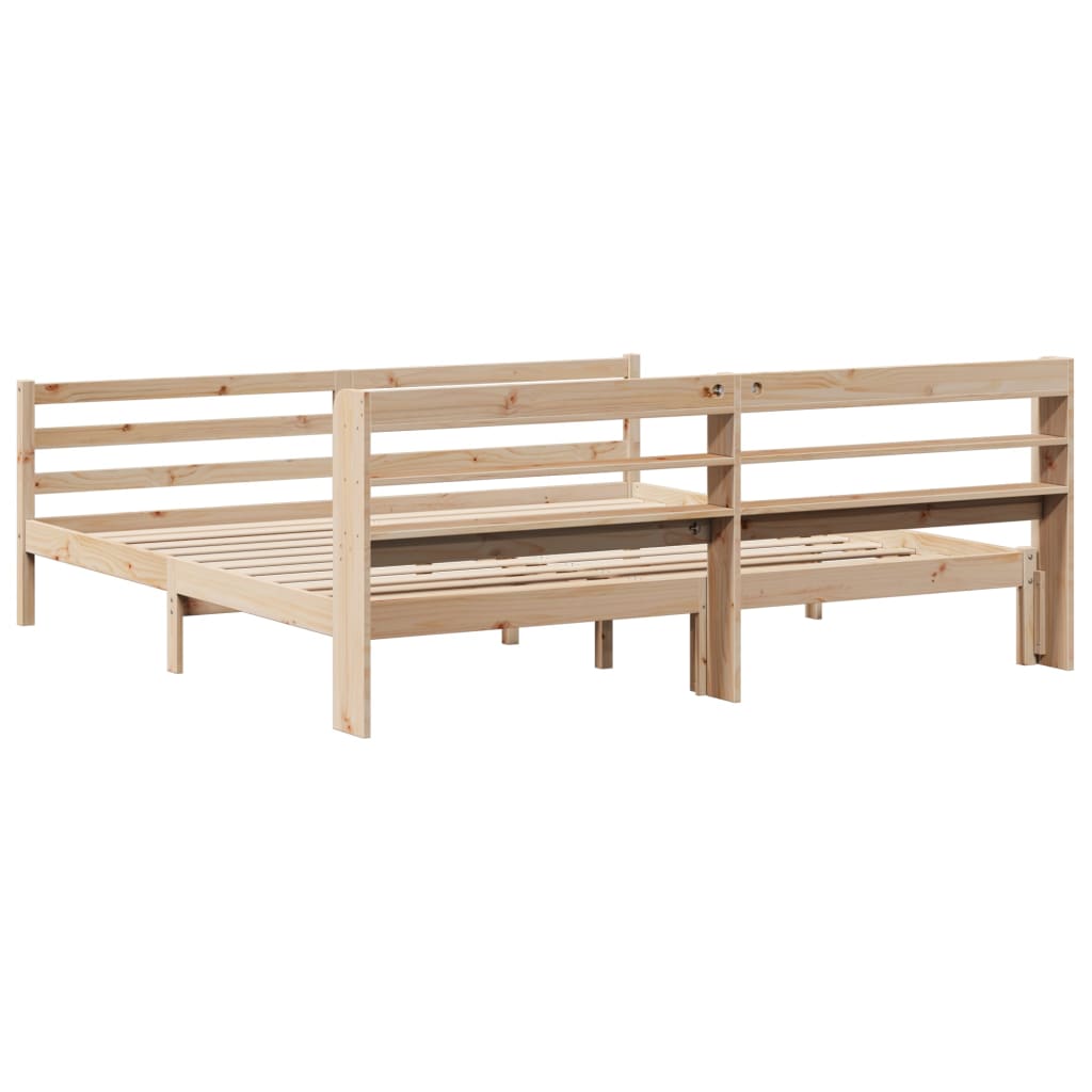 Bedframe met hoofdbord massief grenenhout 180x200 cm Bedden & bedframes | Creëer jouw Trendy Thuis | Gratis bezorgd & Retour | Trendy.nl