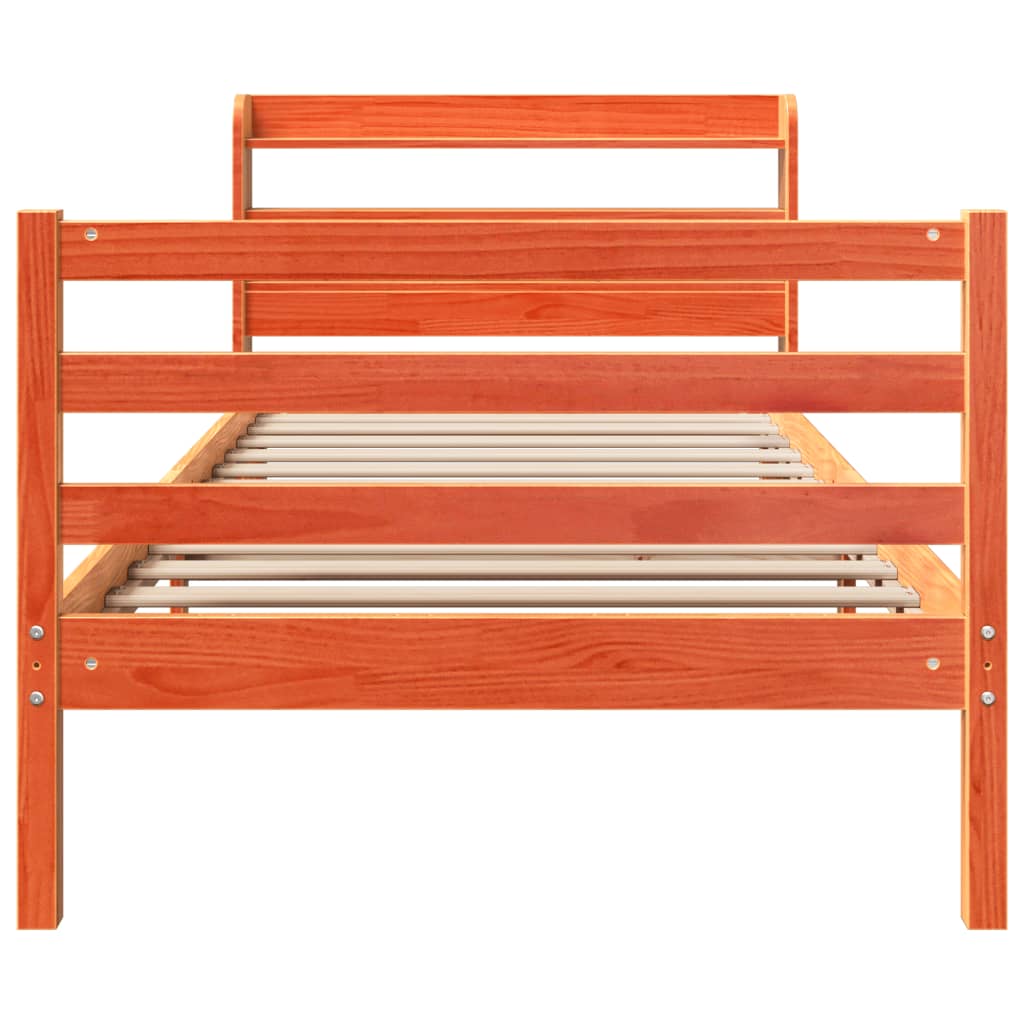 Bedframe zonder matras massief grenenhout wasbruin 90x190 cm Bedden & bedframes | Creëer jouw Trendy Thuis | Gratis bezorgd & Retour | Trendy.nl