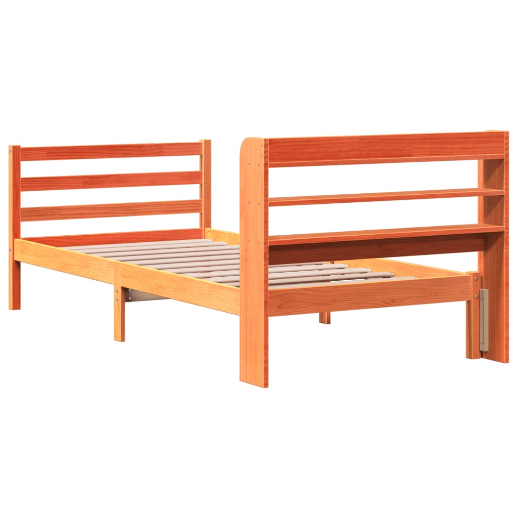 Bedframe zonder matras massief grenenhout wasbruin 90x190 cm Bedden & bedframes | Creëer jouw Trendy Thuis | Gratis bezorgd & Retour | Trendy.nl