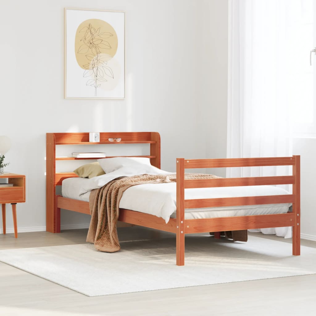 Bedframe zonder matras massief grenenhout wasbruin 90x190 cm Bedden & bedframes | Creëer jouw Trendy Thuis | Gratis bezorgd & Retour | Trendy.nl