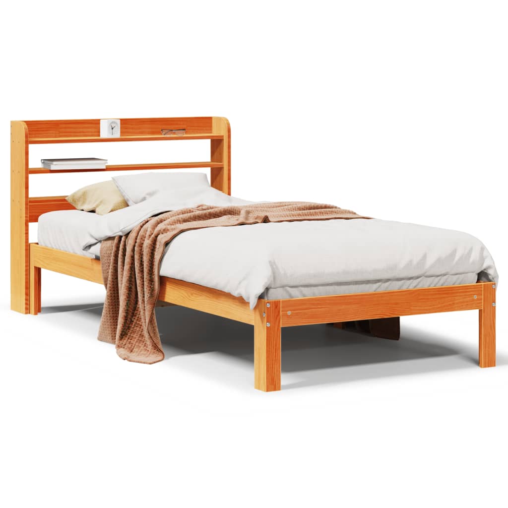 Bedframe zonder matras massief grenenhout wasbruin 90x190 cm Bedden & bedframes | Creëer jouw Trendy Thuis | Gratis bezorgd & Retour | Trendy.nl