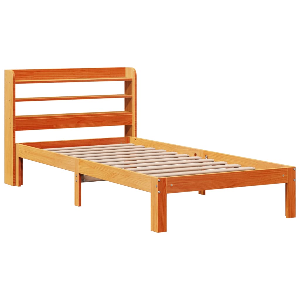 Bedframe zonder matras massief grenenhout wasbruin 90x190 cm Bedden & bedframes | Creëer jouw Trendy Thuis | Gratis bezorgd & Retour | Trendy.nl