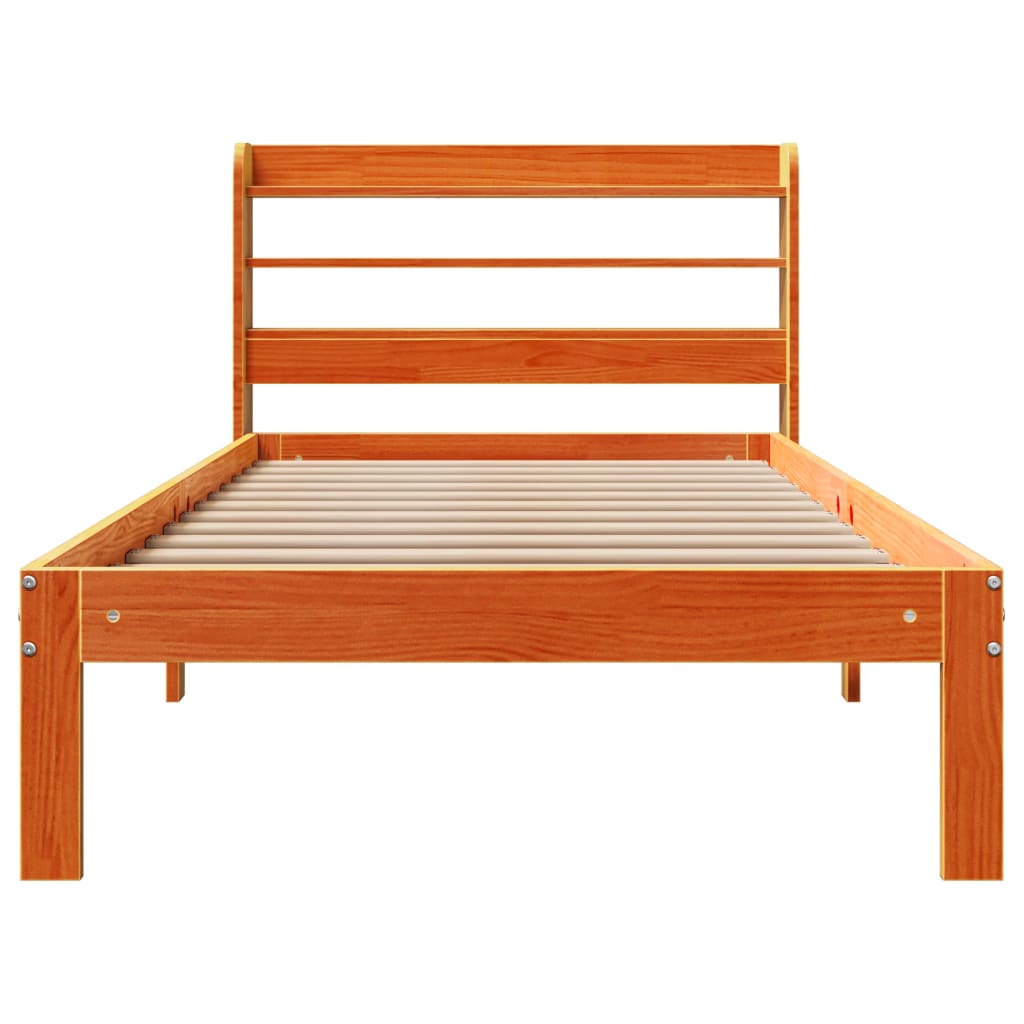 Bedframe zonder matras massief grenenhout wasbruin 90x190 cm Bedden & bedframes | Creëer jouw Trendy Thuis | Gratis bezorgd & Retour | Trendy.nl