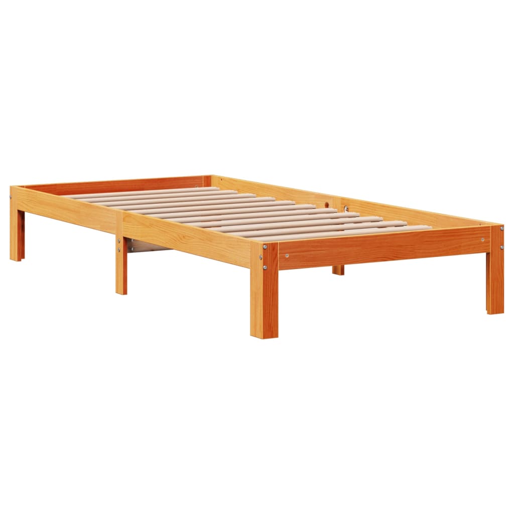 Bedframe zonder matras massief grenenhout wasbruin 90x190 cm Bedden & bedframes | Creëer jouw Trendy Thuis | Gratis bezorgd & Retour | Trendy.nl