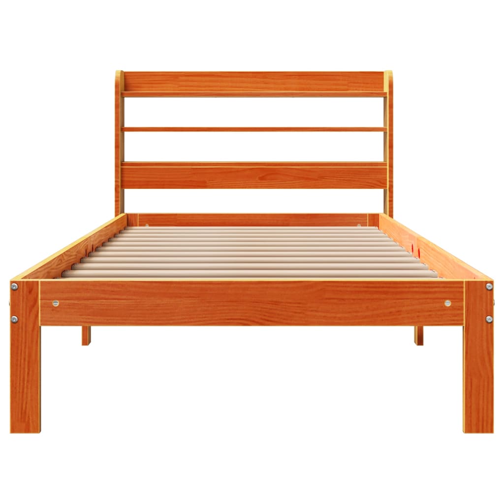 Bedframe zonder matras massief grenenhout wasbruin 100x200 cm Bedden & bedframes | Creëer jouw Trendy Thuis | Gratis bezorgd & Retour | Trendy.nl