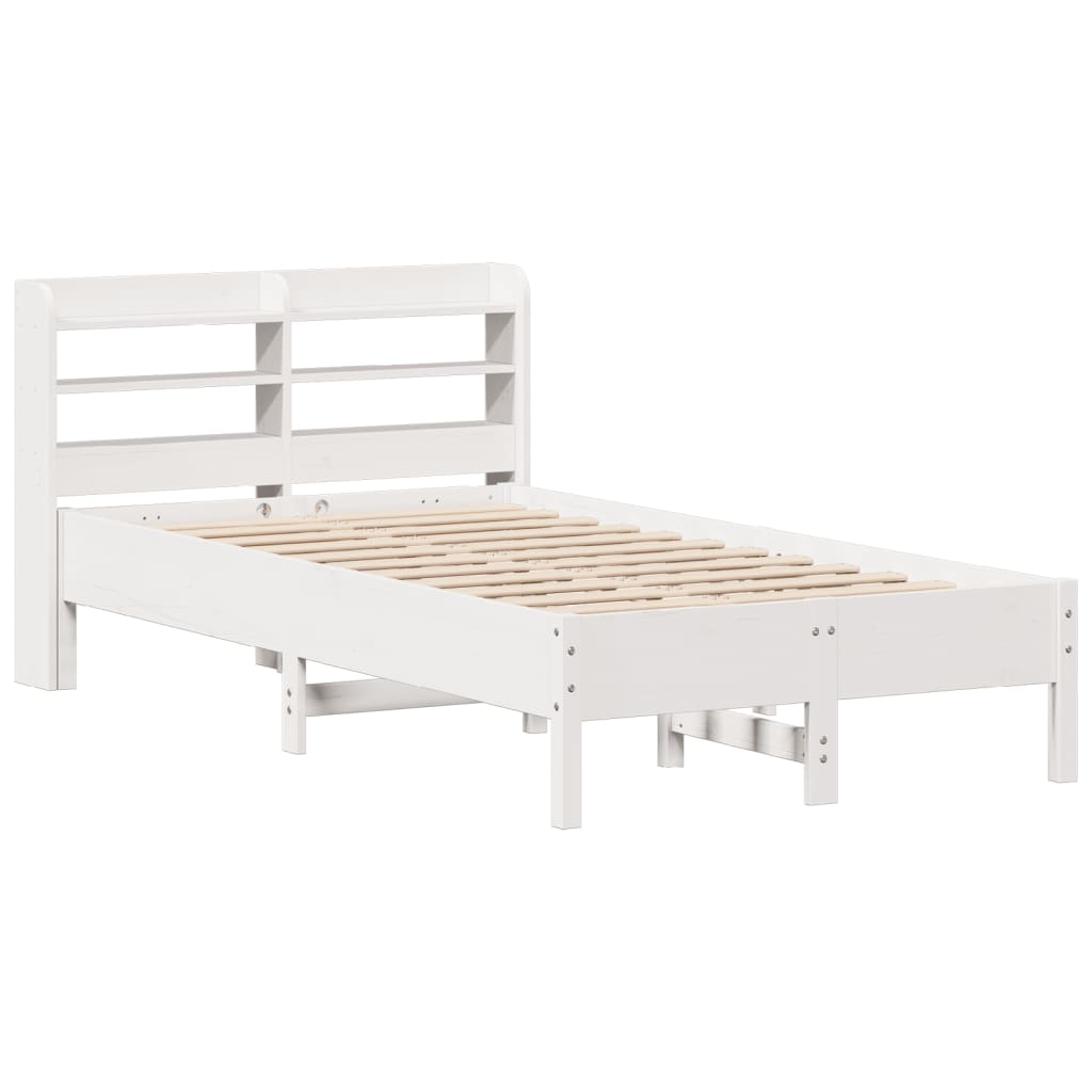 Bedframe zonder matras massief grenenhout wit 120x200 cm