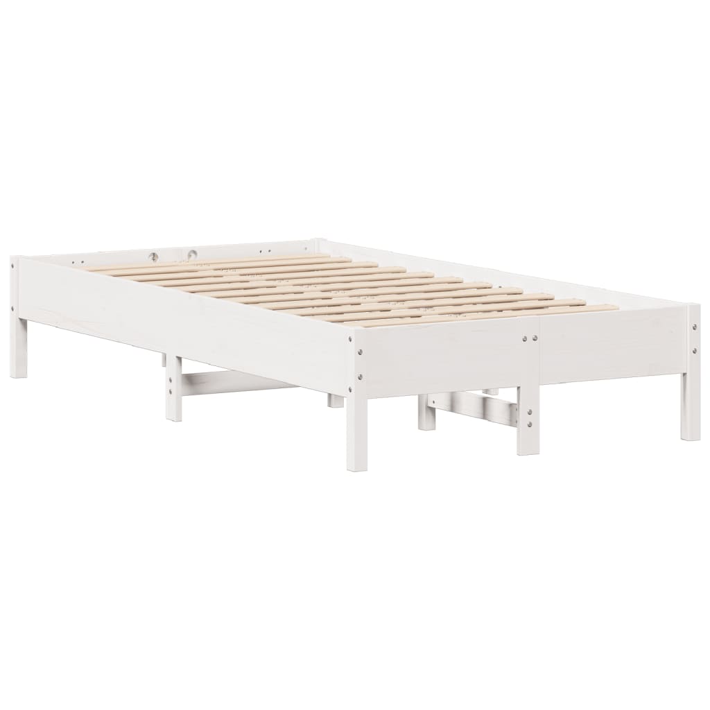 Bedframe zonder matras massief grenenhout wit 120x200 cm