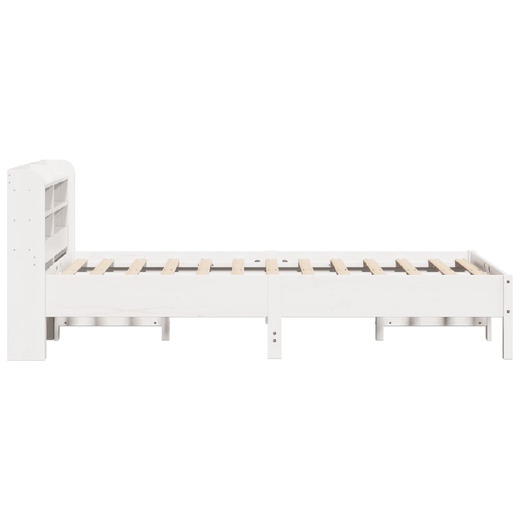 Bedframe zonder matras massief grenenhout wit 120x190 cm