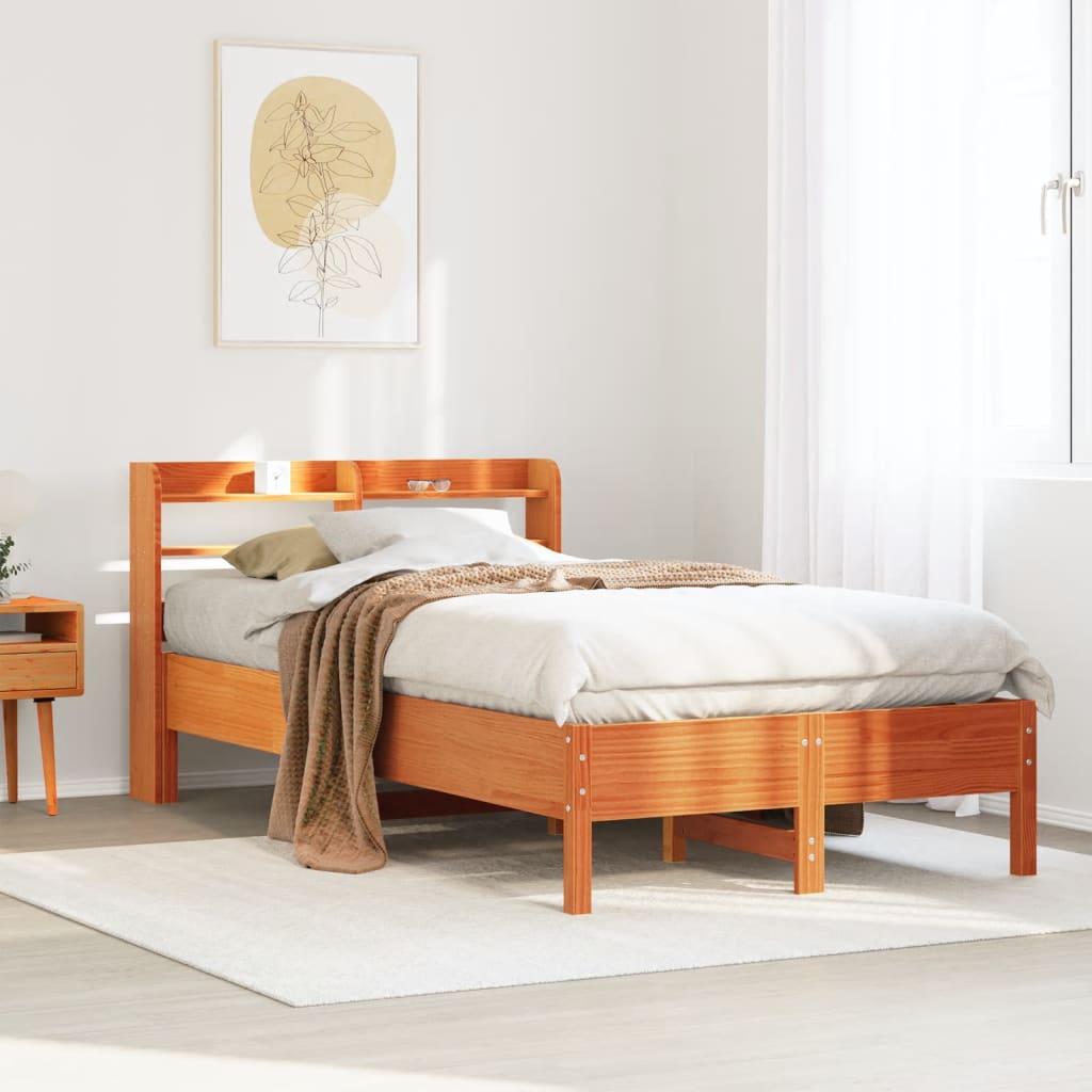 Bedframe zonder matras massief grenenhout wasbruin 90x190 cm Bedden & bedframes | Creëer jouw Trendy Thuis | Gratis bezorgd & Retour | Trendy.nl