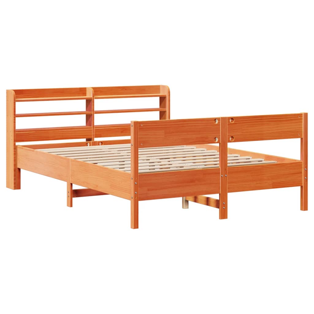 Bedframe zonder matras massief grenenhout wasbruin 150x200 cm Bedden & bedframes | Creëer jouw Trendy Thuis | Gratis bezorgd & Retour | Trendy.nl