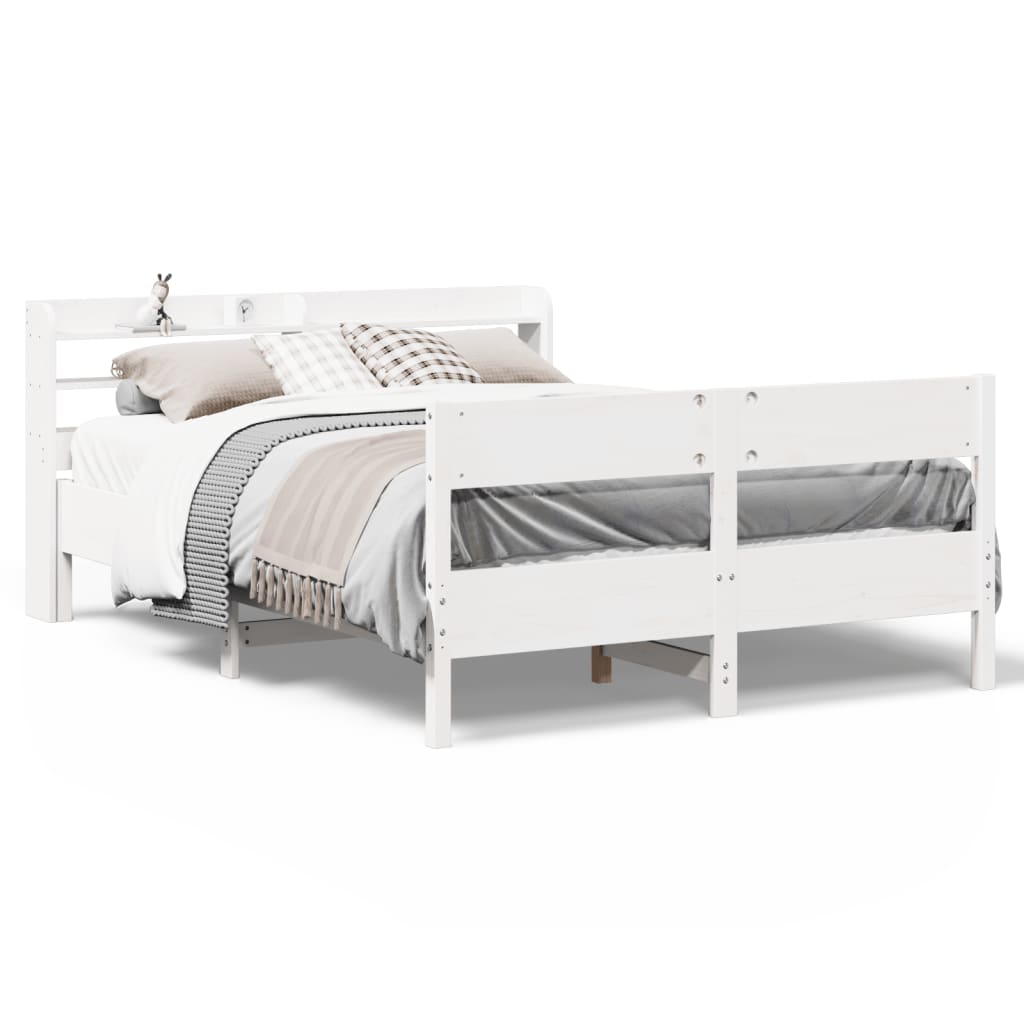 Bedframe zonder matras massief grenenhout wit 140x200 cm Bedden & bedframes | Creëer jouw Trendy Thuis | Gratis bezorgd & Retour | Trendy.nl