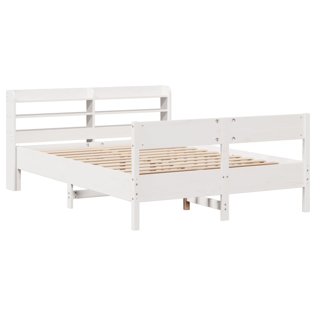 Bedframe zonder matras massief grenenhout wit 140x200 cm Bedden & bedframes | Creëer jouw Trendy Thuis | Gratis bezorgd & Retour | Trendy.nl