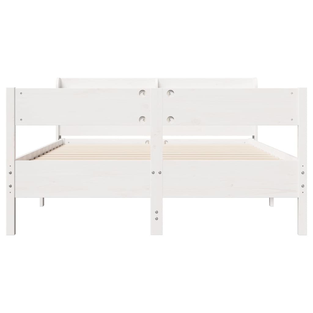 Bedframe zonder matras massief grenenhout wit 140x200 cm Bedden & bedframes | Creëer jouw Trendy Thuis | Gratis bezorgd & Retour | Trendy.nl