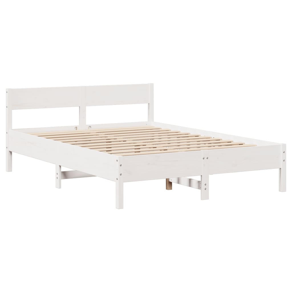 Bedframe zonder matras massief grenenhout wit 140x200 cm Bedden & bedframes | Creëer jouw Trendy Thuis | Gratis bezorgd & Retour | Trendy.nl