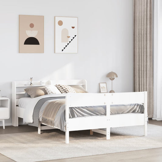 Bedframe zonder matras massief grenenhout wit 140x200 cm Bedden & bedframes | Creëer jouw Trendy Thuis | Gratis bezorgd & Retour | Trendy.nl