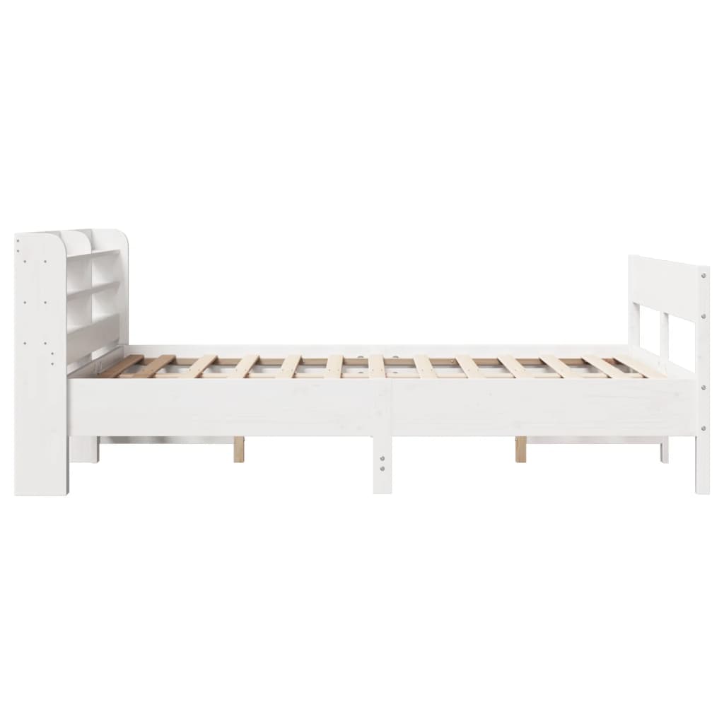 Bedframe zonder matras massief grenenhout wit 120x200 cm