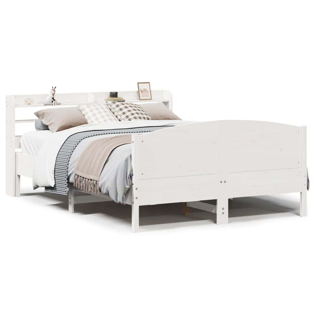 Bedframe zonder matras massief grenenhout wit 160x200 cm Bedden & bedframes | Creëer jouw Trendy Thuis | Gratis bezorgd & Retour | Trendy.nl