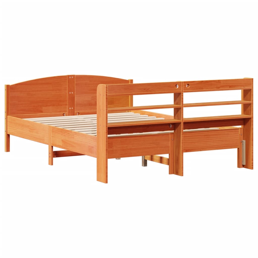 Bedframe zonder matras massief grenenhout wasbruin 160x200 cm Bedden & bedframes | Creëer jouw Trendy Thuis | Gratis bezorgd & Retour | Trendy.nl