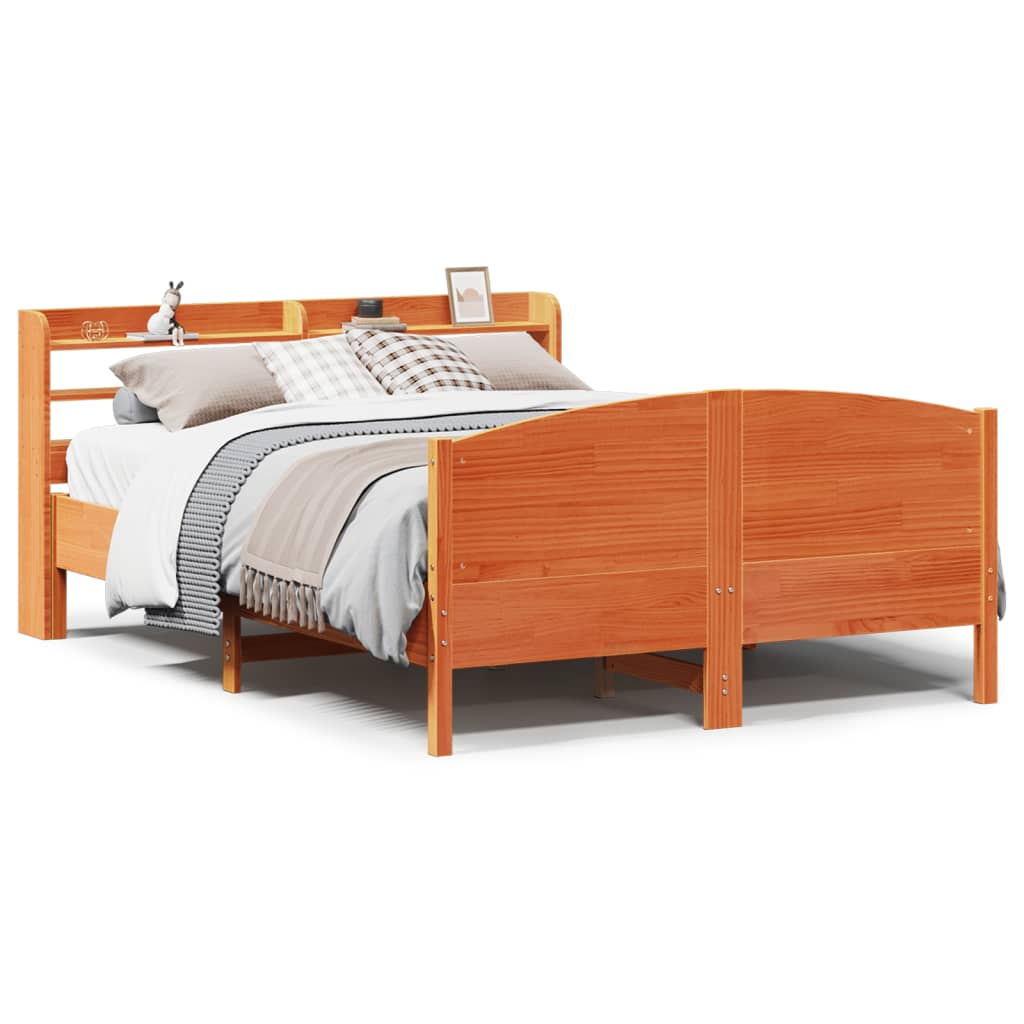 Bedframe zonder matras massief grenenhout wasbruin 160x200 cm Bedden & bedframes | Creëer jouw Trendy Thuis | Gratis bezorgd & Retour | Trendy.nl