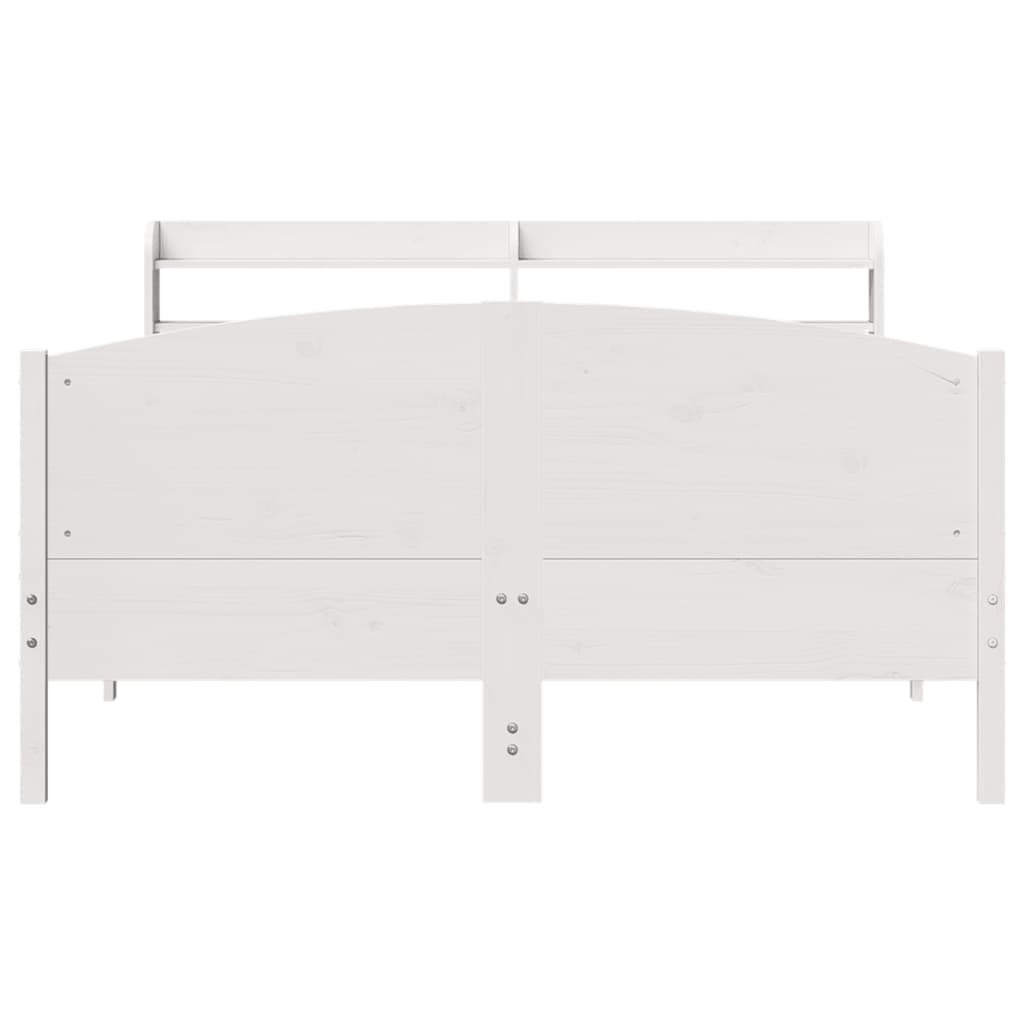 Bedframe zonder matras massief grenenhout wit 120x200 cm