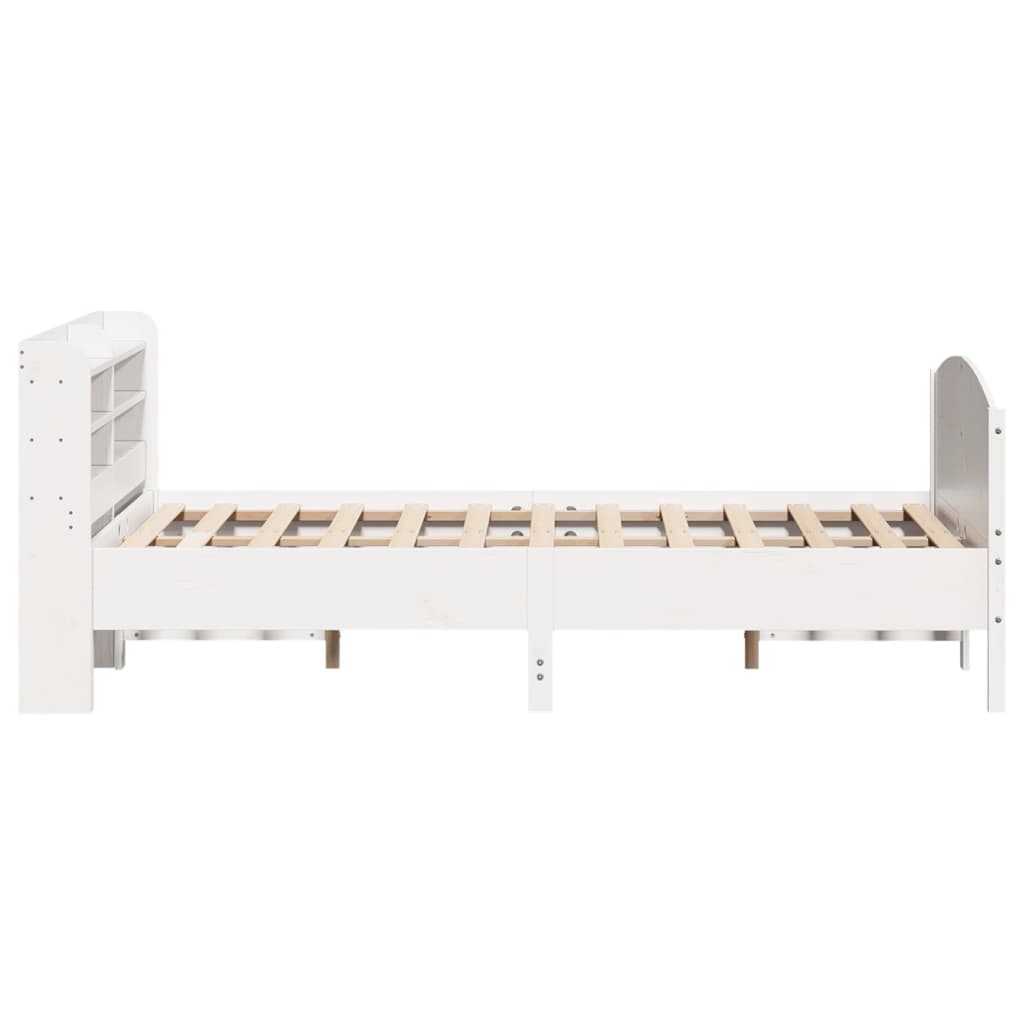 Bedframe zonder matras massief grenenhout wit 120x200 cm