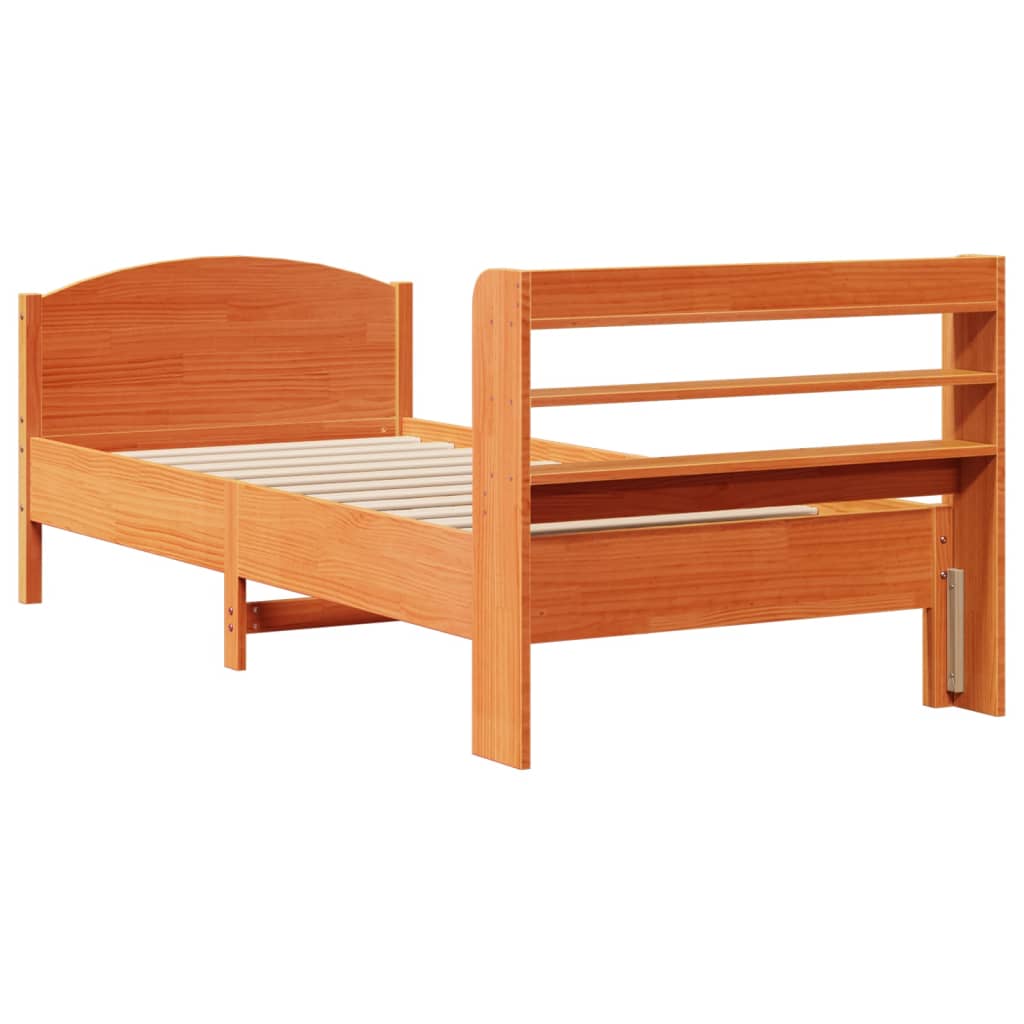 Bedframe zonder matras massief grenenhout wasbruin 90x190 cm Bedden & bedframes | Creëer jouw Trendy Thuis | Gratis bezorgd & Retour | Trendy.nl