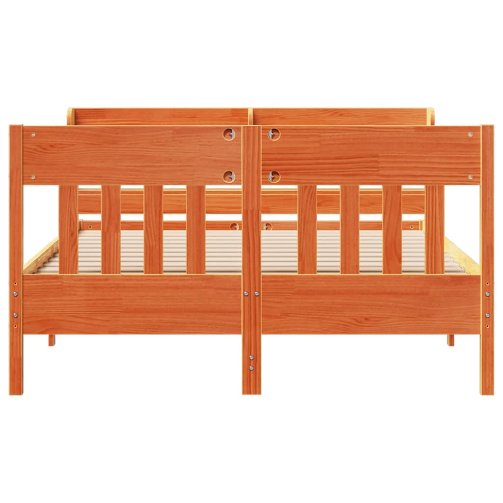 Bedframe zonder matras massief grenenhout wasbruin 140x200 cm Bedden & bedframes | Creëer jouw Trendy Thuis | Gratis bezorgd & Retour | Trendy.nl