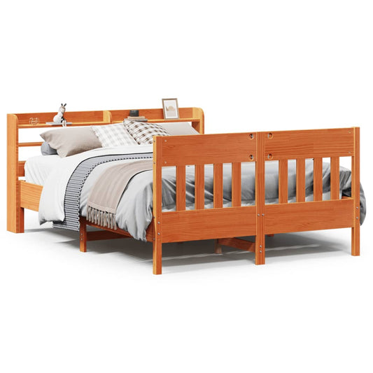 Bedframe zonder matras massief grenenhout wasbruin 140x200 cm Bedden & bedframes | Creëer jouw Trendy Thuis | Gratis bezorgd & Retour | Trendy.nl