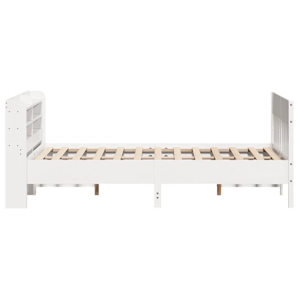 Bedframe zonder matras massief grenenhout wit 120x200 cm