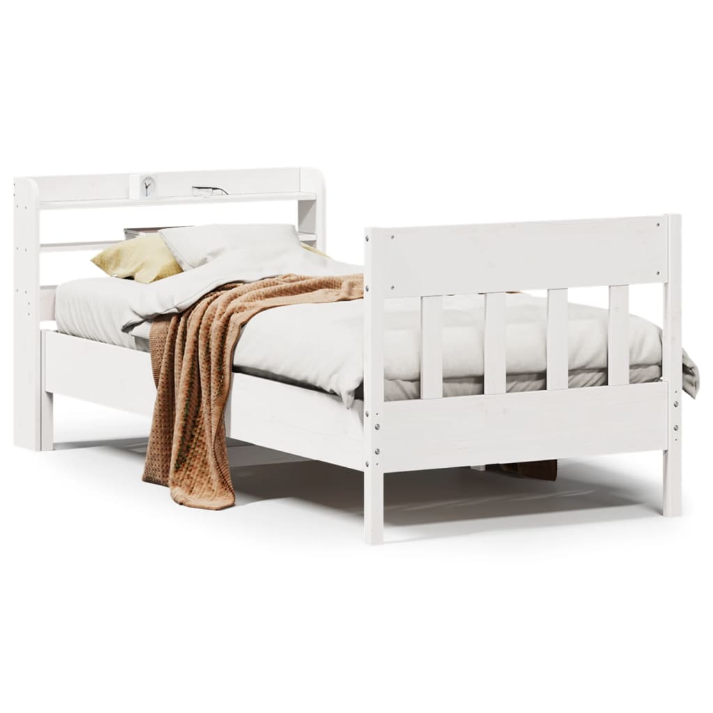 Bedframe zonder matras massief grenenhout wit 140x200 cm Bedden & bedframes | Creëer jouw Trendy Thuis | Gratis bezorgd & Retour | Trendy.nl