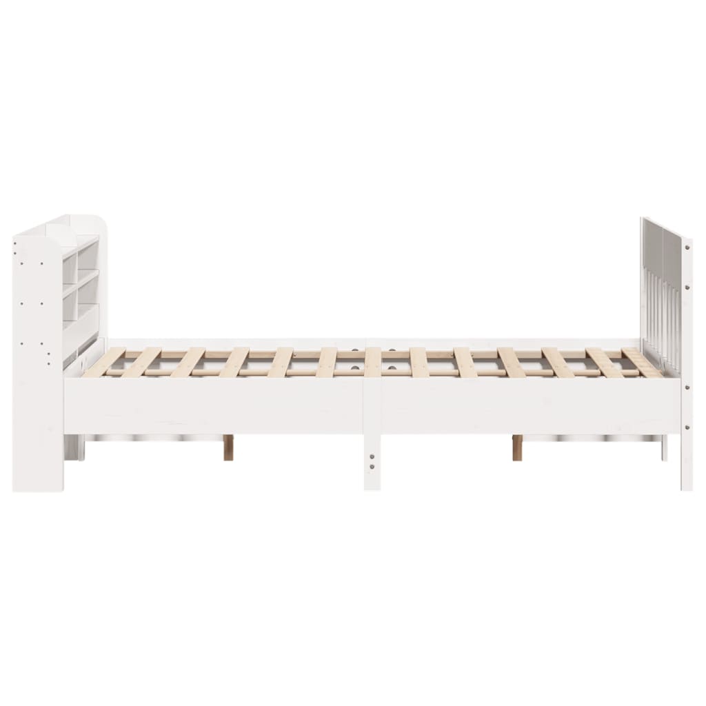 Bedframe zonder matras massief grenenhout wit 120x190 cm