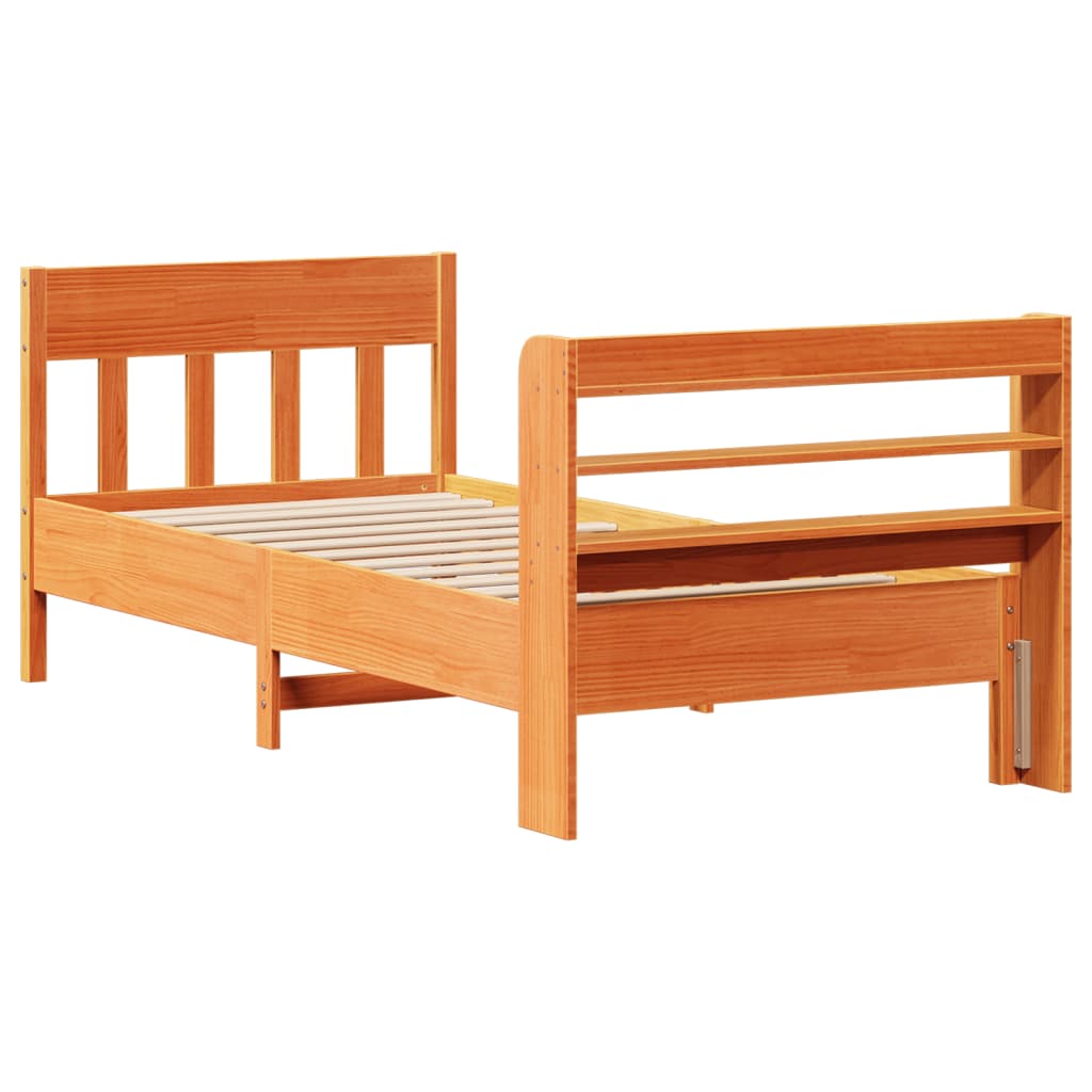 Bedframe zonder matras massief grenenhout wasbruin 90x190 cm Bedden & bedframes | Creëer jouw Trendy Thuis | Gratis bezorgd & Retour | Trendy.nl