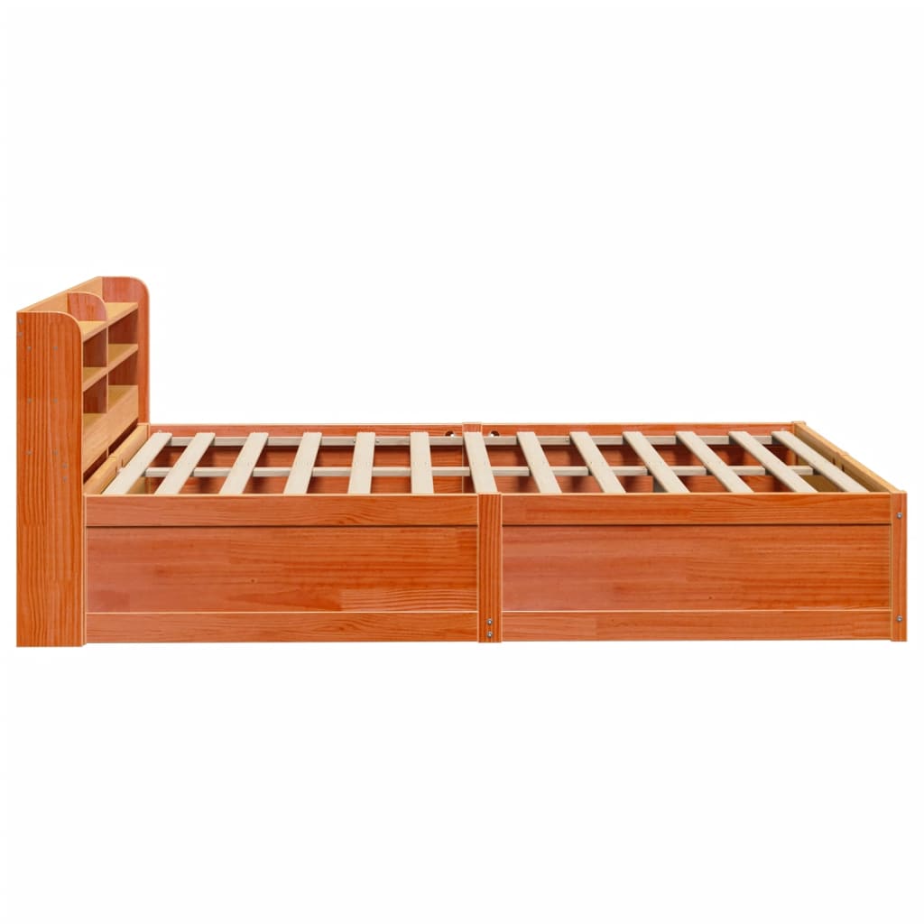 Bedframe met hoofdbord massief grenenhout wasbruin 160x200 cm Bedden & bedframes | Creëer jouw Trendy Thuis | Gratis bezorgd & Retour | Trendy.nl