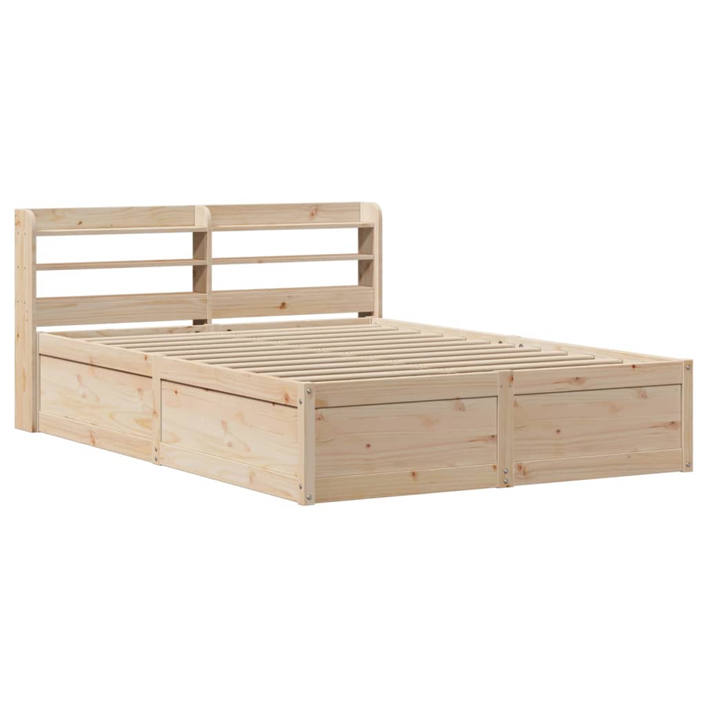 Bedframe met hoofdbord massief grenenhout 120x200 cm Bedden & bedframes | Creëer jouw Trendy Thuis | Gratis bezorgd & Retour | Trendy.nl