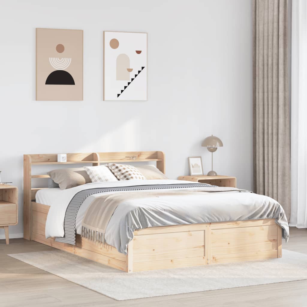 Bedframe met hoofdbord massief grenenhout 120x200 cm Bedden & bedframes | Creëer jouw Trendy Thuis | Gratis bezorgd & Retour | Trendy.nl