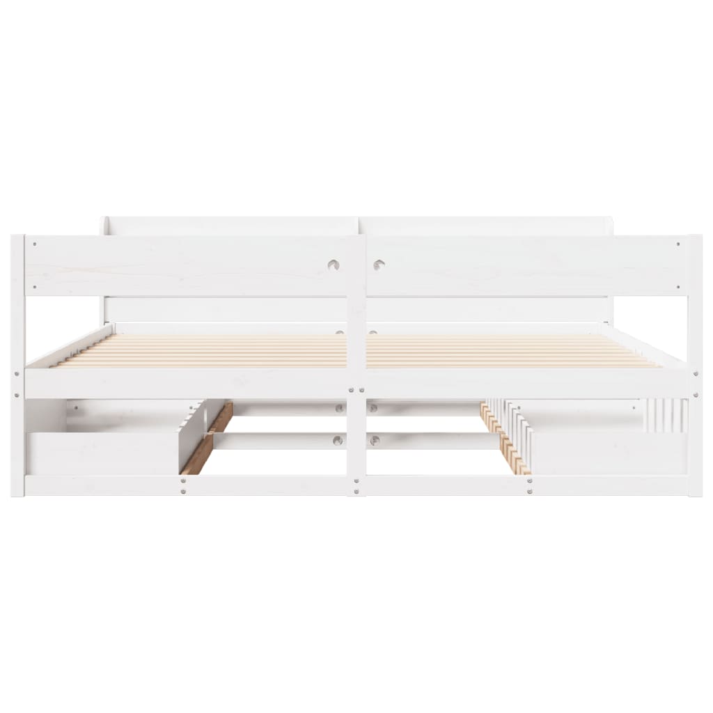 Bedframe zonder matras massief grenenhout wit 180x200 cm Bedden & bedframes | Creëer jouw Trendy Thuis | Gratis bezorgd & Retour | Trendy.nl