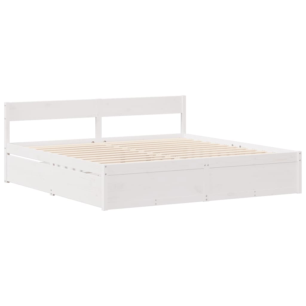 Bedframe zonder matras massief grenenhout wit 180x200 cm Bedden & bedframes | Creëer jouw Trendy Thuis | Gratis bezorgd & Retour | Trendy.nl