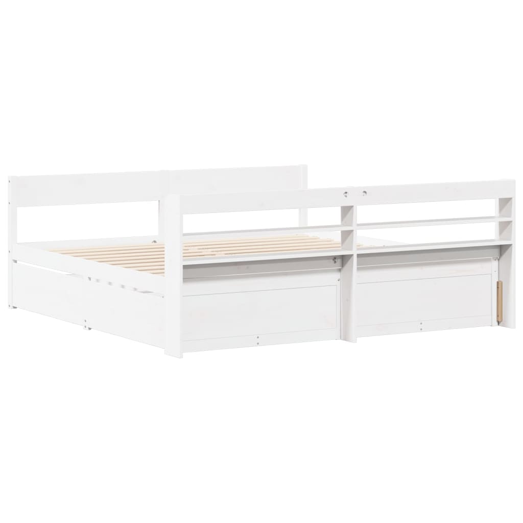 Bedframe zonder matras massief grenenhout wit 180x200 cm Bedden & bedframes | Creëer jouw Trendy Thuis | Gratis bezorgd & Retour | Trendy.nl