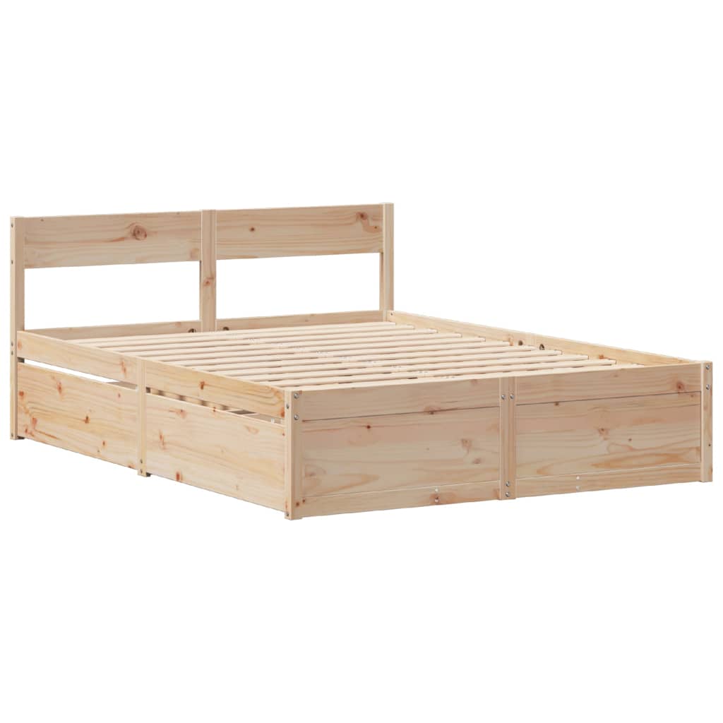 Bedframe zonder matras massief grenenhout 150x200 cm