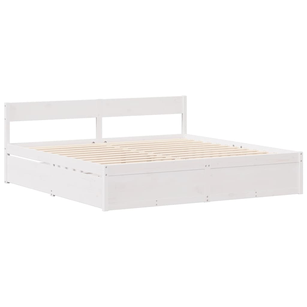 Bedframe zonder matras massief grenenhout wit 140x190 cm Bedden & bedframes | Creëer jouw Trendy Thuis | Gratis bezorgd & Retour | Trendy.nl