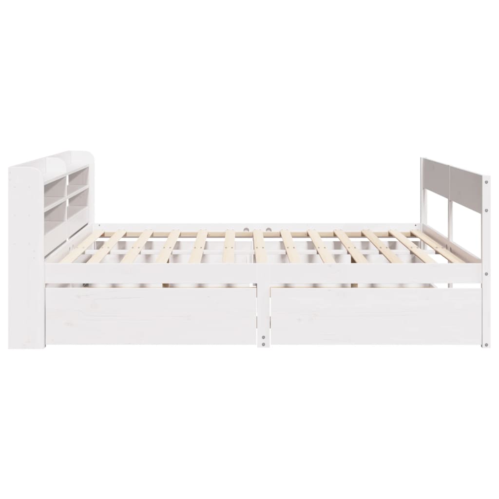 Bedframe zonder matras massief grenenhout wit 140x190 cm Bedden & bedframes | Creëer jouw Trendy Thuis | Gratis bezorgd & Retour | Trendy.nl