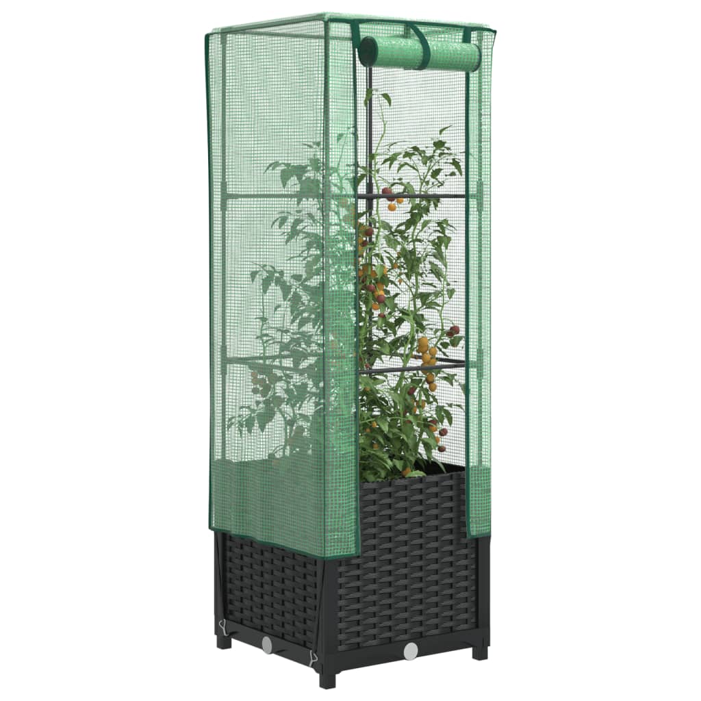 Plantenbak verhoogd met kashoes 40x40x139 cm rattanlook Bloempotten & plantenbakken | Creëer jouw Trendy Thuis | Gratis bezorgd & Retour | Trendy.nl