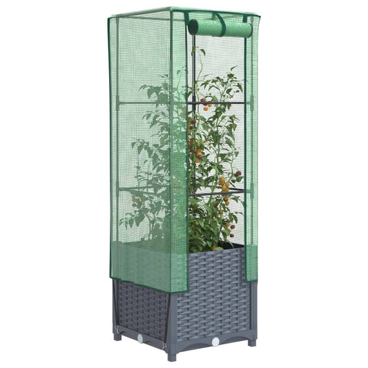 Plantenbak verhoogd met kashoes 40x40x139 cm rattanlook Bloempotten & plantenbakken | Creëer jouw Trendy Thuis | Gratis bezorgd & Retour | Trendy.nl