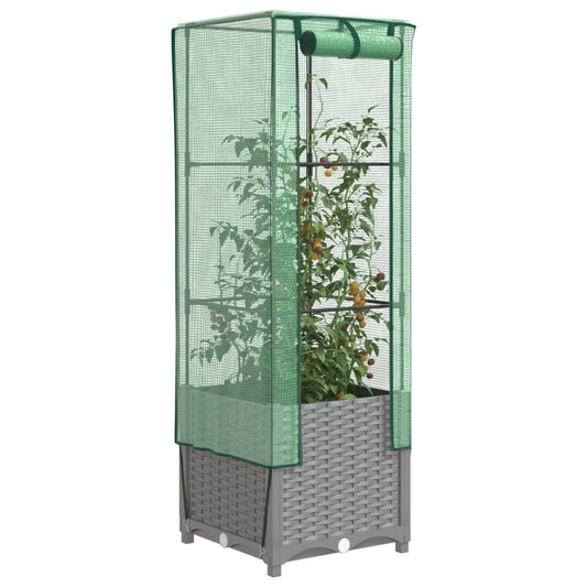 Plantenbak verhoogd met kashoes 40x40x139 cm rattanlook Bloempotten & plantenbakken | Creëer jouw Trendy Thuis | Gratis bezorgd & Retour | Trendy.nl