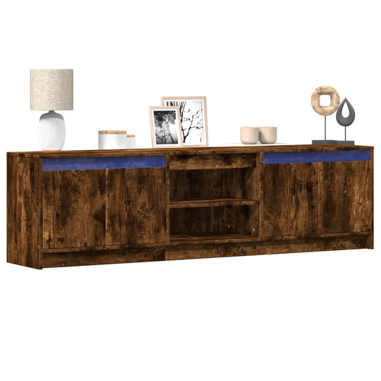 Tv-meubel met LED 180x34x50 cm bewerkt hout gerookt eikenkleur Tv-meubels | Creëer jouw Trendy Thuis | Gratis bezorgd & Retour | Trendy.nl