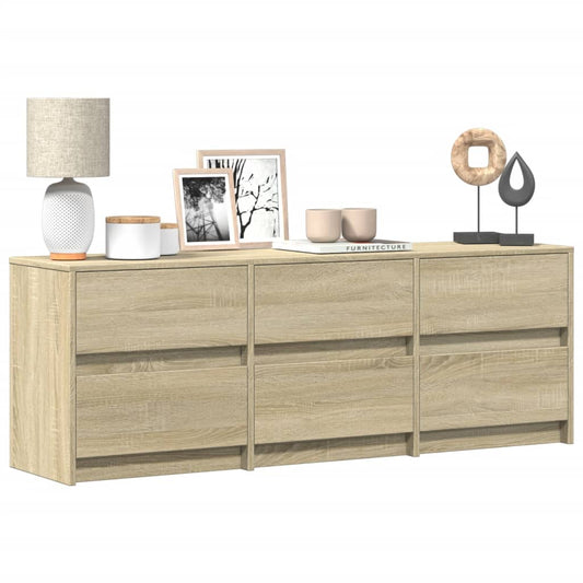 Tv-meubel met LED 140x34x50 cm bewerkt hout sonoma eikenkleurig Tv-meubels | Creëer jouw Trendy Thuis | Gratis bezorgd & Retour | Trendy.nl